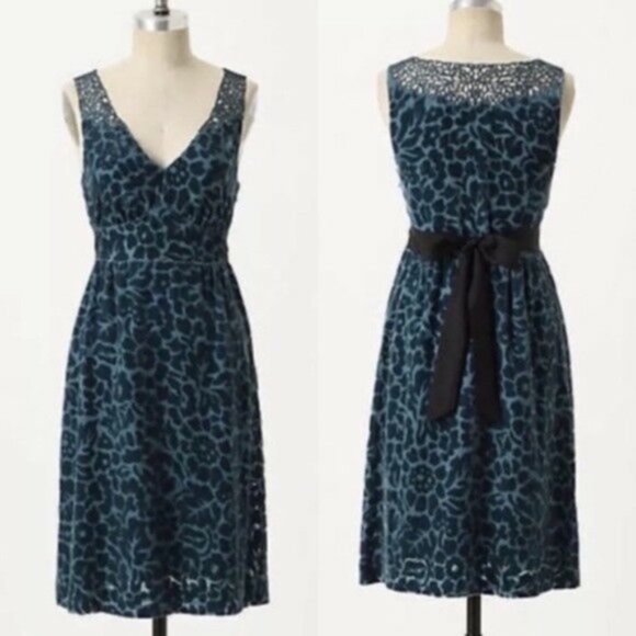 Anthropologie Dresses & Skirts - Anthro | Matilija Floral Velvet Dress Size 4